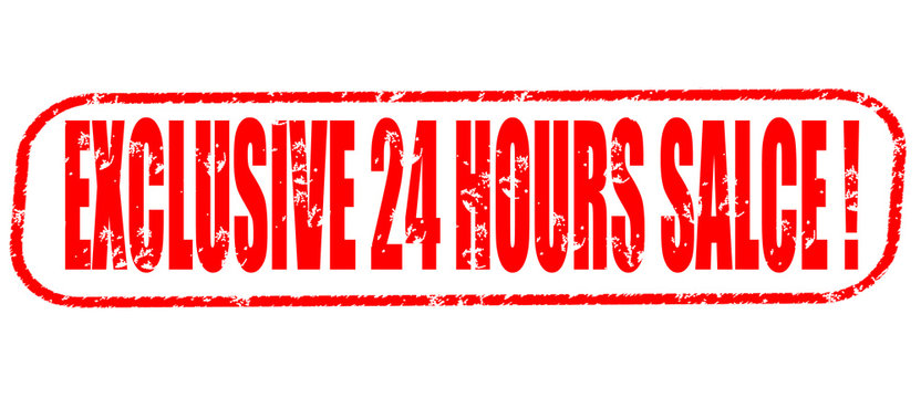 Exlusive 24 hours salce on the white background, red illustration