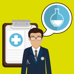 doctor stethoscope specialist history clinic vector illustration icon