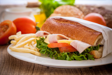 Sandwich and french fries