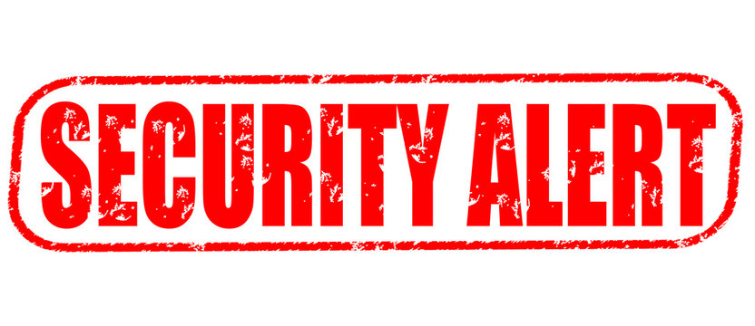Security alert on the white background, red illustration
