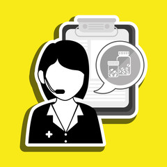 woman medical service icon isolated, vector illustration