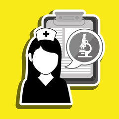 woman medical service icon isolated, vector illustration