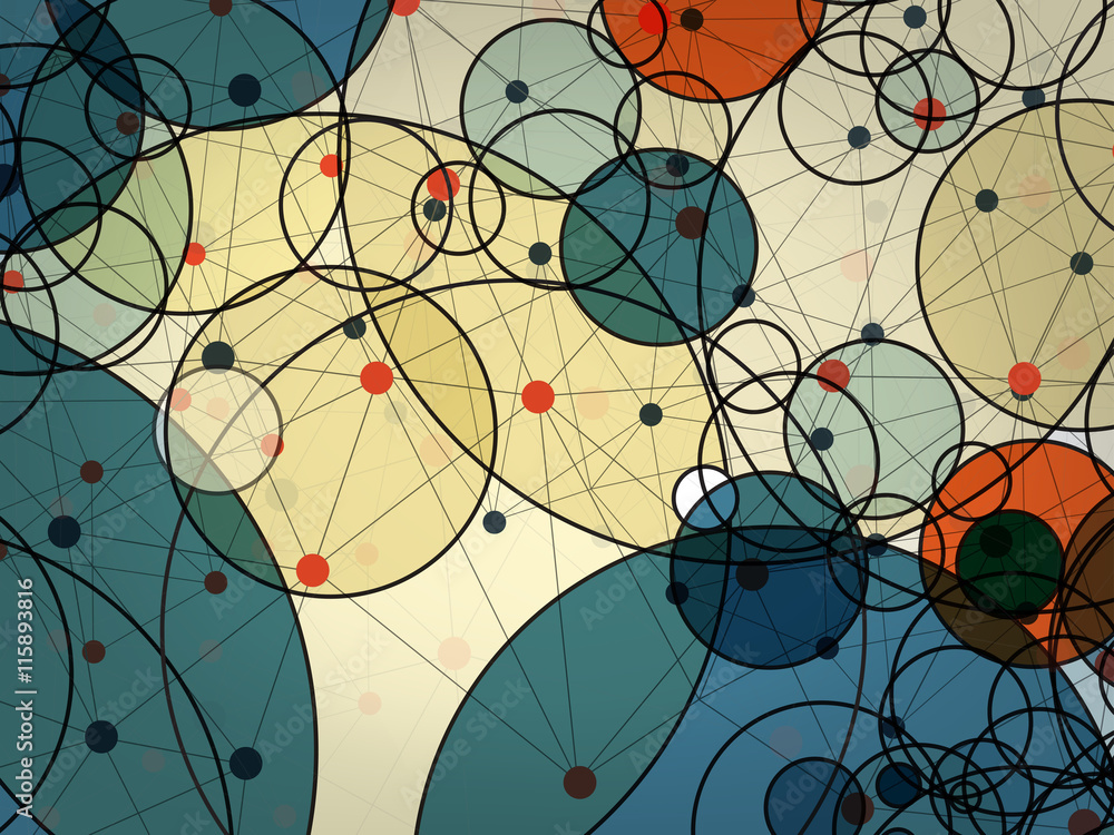Poster abstract vector background of circle technology
