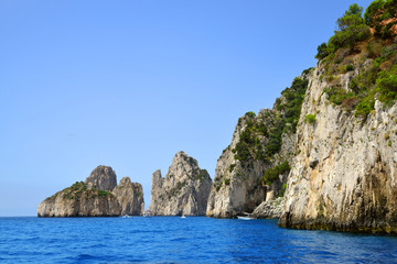Fototapeta na wymiar Coastal rocks of Capri island - Italy, Europe