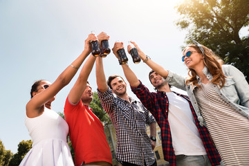 Modern youth relaxing outdoors