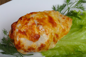 Chicken breast baked with cheese