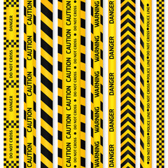 Yellow with black police line and danger tapes.