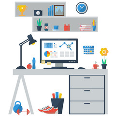 Concept of modern business workspace
