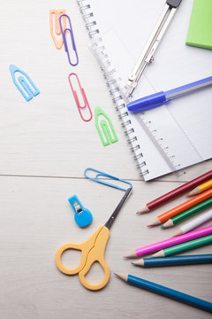 pencils and notebook