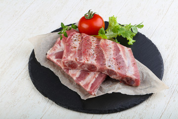 Raw pork ribs