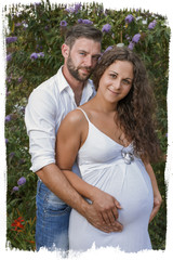 Fototapeta premium Babybauch - Paar - Schwangerschaft