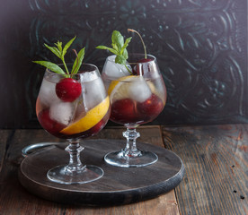 Summer fresh cherry lemonade