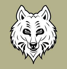 Wolf's head for coloring book vector (separate background), testa di lupo vettoriale da colorare (sfondo separato)
