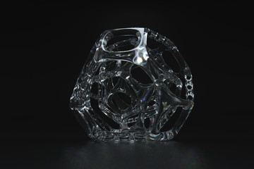 3d rendering of abstract organic looking glass geometry forms