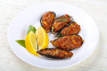 Baked mussels