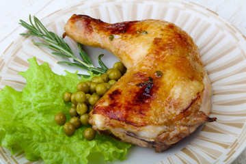Roasted chicken leg