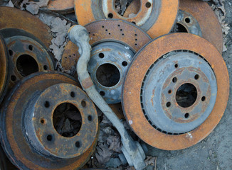 Useless,  old rusty brake discs 