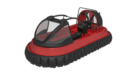 Hovercraft, air-cushion vehicle, ACV craft isolated on white background