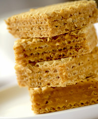 Cakes for breakfast - wafers with caramel