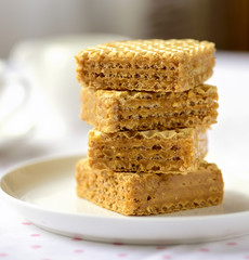 Cakes for breakfast - wafers with caramel