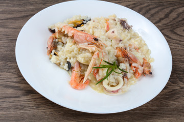 Seafood mix risotto