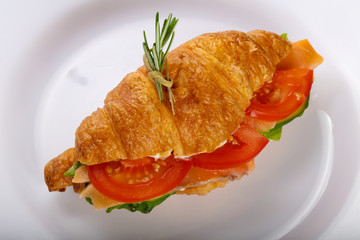 Croissant with salmon