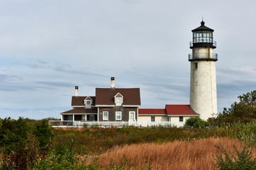 Fototapeta na wymiar Highland Lighthouse at Cape Cod, built in 1797