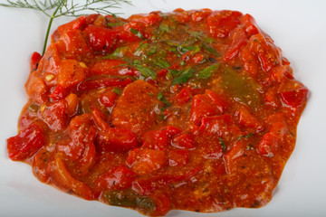 Grilled red bell pepper