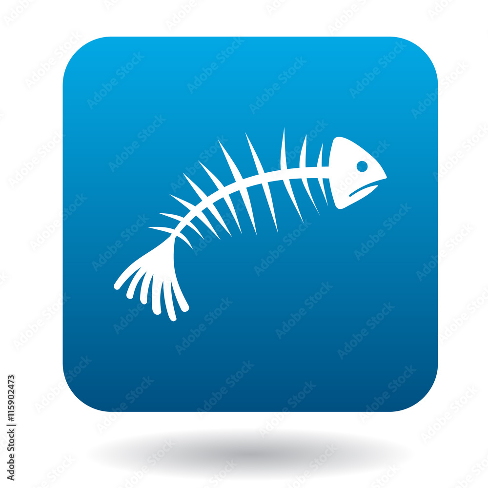 Poster fishbone icon in simple style on a white background