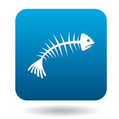 Fishbone icon in simple style on a white background