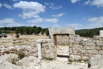 ruins of the synagogue of the 1st century AD, Israel