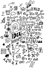 Business doodles sketch vector ink eps10