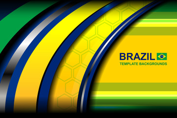 banner brazil curve backgrounds, vector illustration