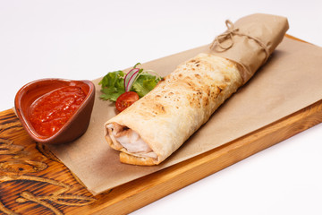 shawarma with red sauce
