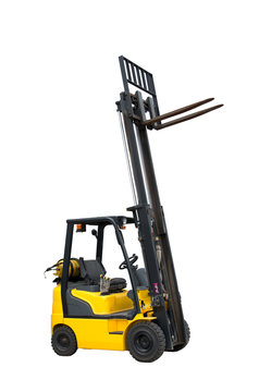 Forklift freight. Loading machine. Material handling machine driven by an internal combustion engine for providing inter-factory transportation.