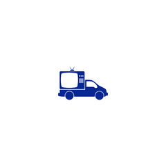 Flat paper cut style icon of vehicle