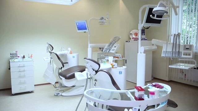 Dental office with equipment in clinic