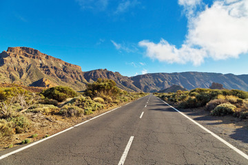 Road to volcano El Teide