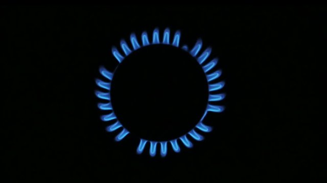 Gas burner from the top [slow motion]