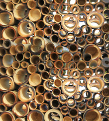 Pile of cutting bamboo