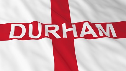 English Flag with Durham Text 3D Illustration