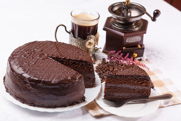 cake with coffee beans