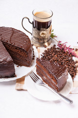 cake with coffee beans