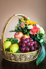 Beautiful fruits in basket