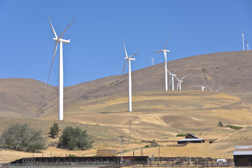 Wind energy in the Columbia Gorge Washington state.