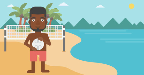 Beach volleyball player vector illustration.