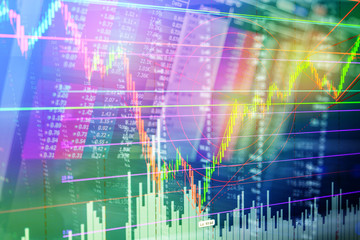 Candle stick graph chart of stock market investment trading