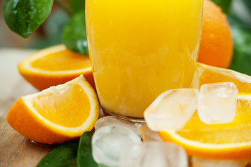 Orange juice with ice