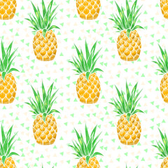 Bright pineapples. Vector seamless pattern