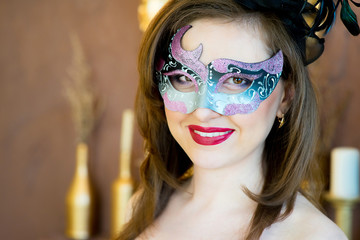 girl with a masquerade mask